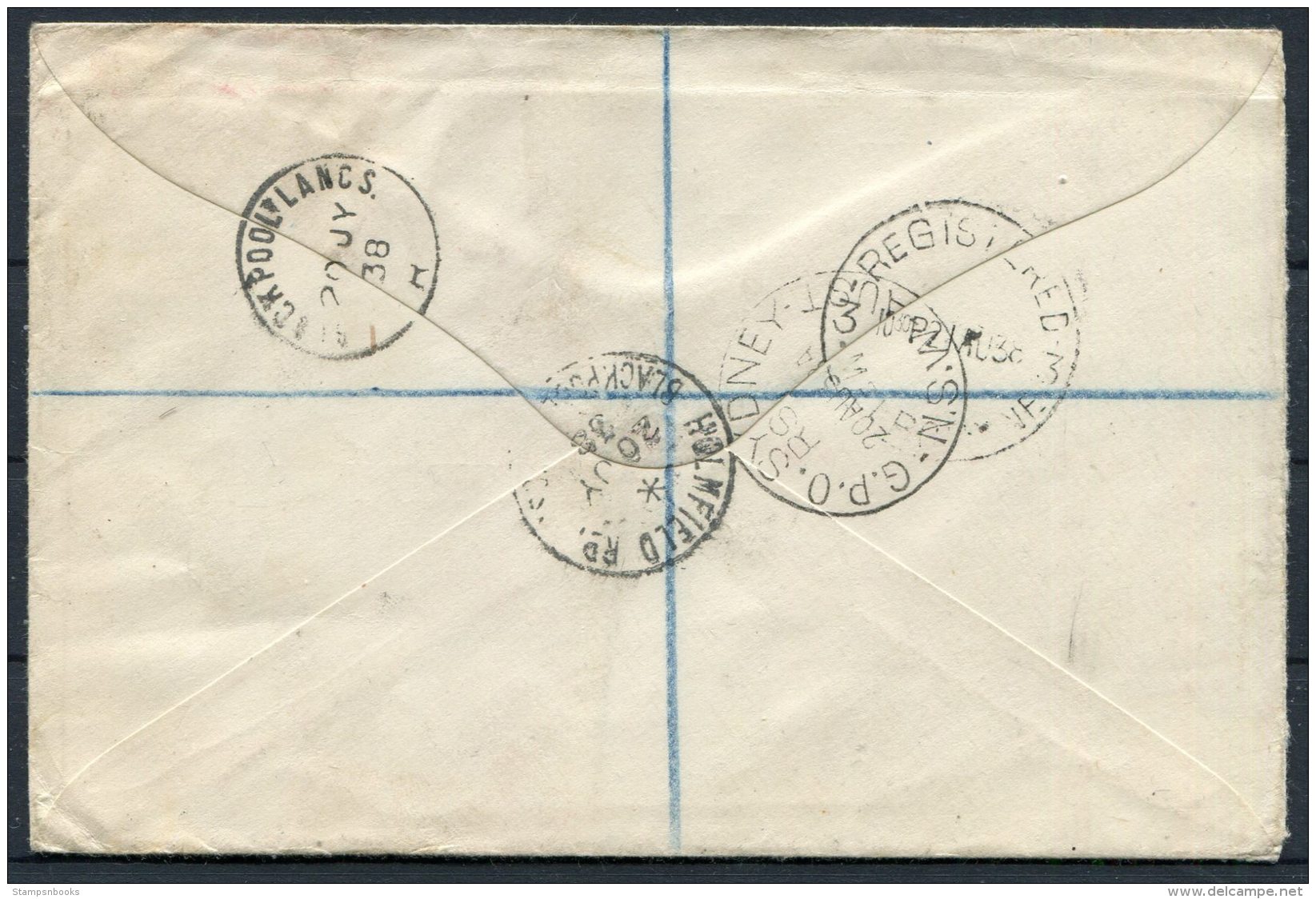 1938 GB - Australia Pair(2) Last/First 'ALL UP' Airmail Covers, Holmfield Rd Blackpool Registered Warrnambool Melbourne - Covers & Documents