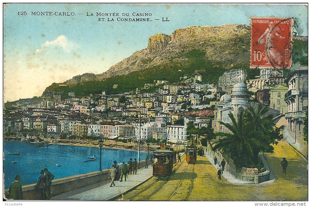 MONTE - CARLO -  La Montée Du Casino Et La  Condamine , ( Les TRamways) - La Condamine