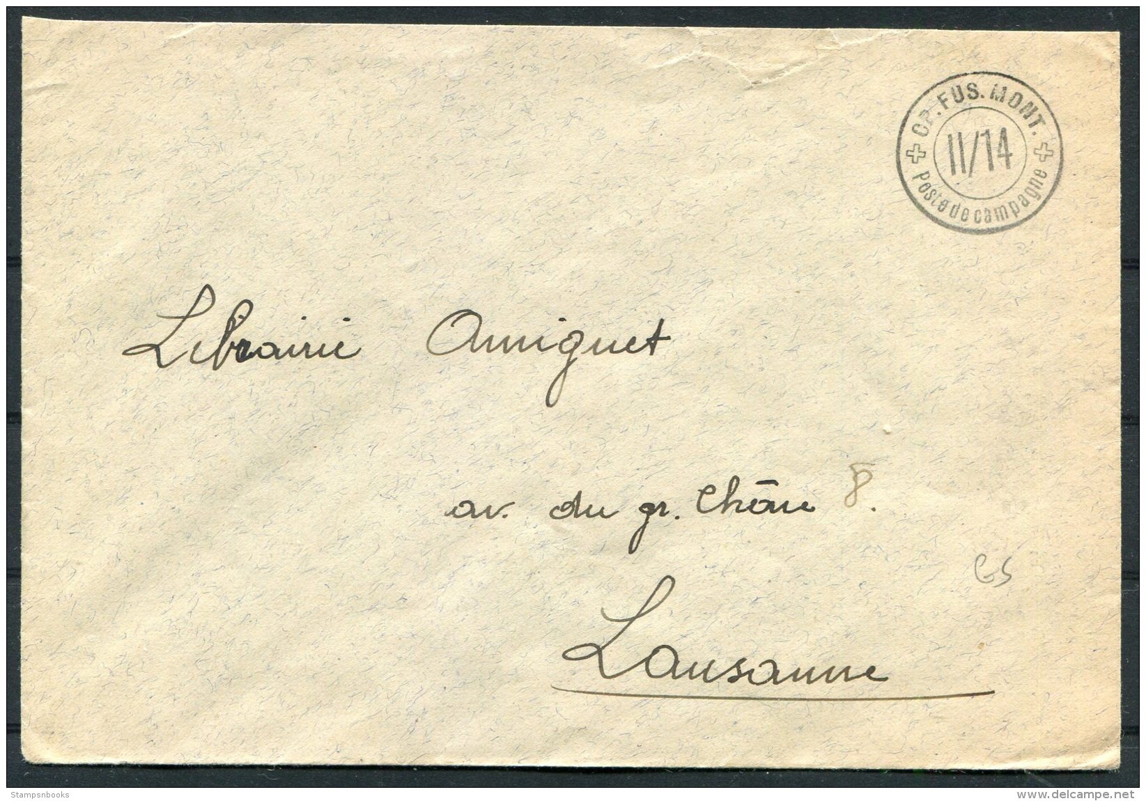 Switzerland Army Post Cover CP. FUS. MONT. - Documents