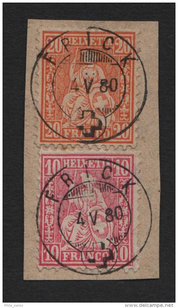 Sitzende Helvetia/Helvétie Assise 32 20c & 38 10c - Briefstück - Stempel: Frick 4. V. 80 (133) - Used Stamps