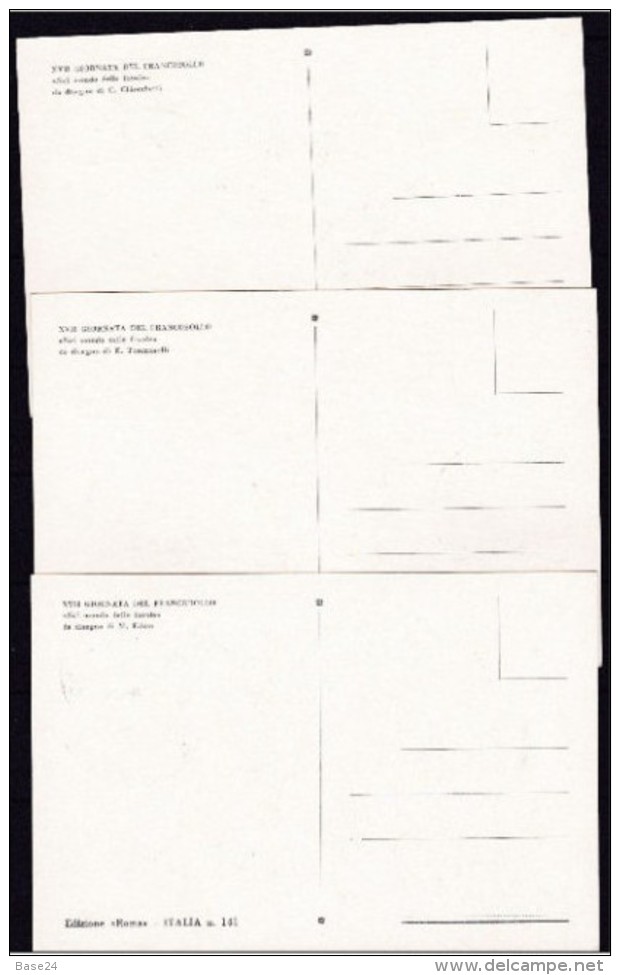 1975 Italia Italy  Repubblica GIORNATA DEL FRANCOBOLLO, Nel Mondo Delle Favole Serie Di 3v. Su 3 Cartoline - Giornata Del Francobollo