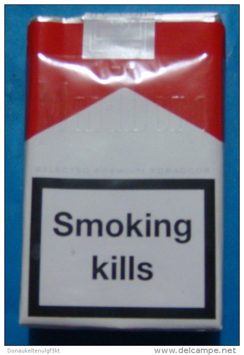 MARLBORO EMPTY SOFT PACK DUTY FREE CIGARETTES WITH FISCAL REVENUE STAMP. - Empty Tobacco Boxes