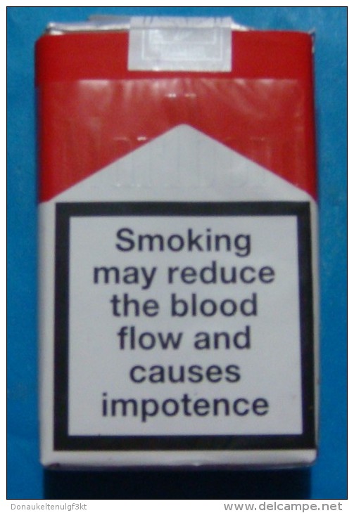 MARLBORO EMPTY SOFT PACK DUTY FREE CIGARETTES WITH FISCAL REVENUE STAMP. - Empty Tobacco Boxes