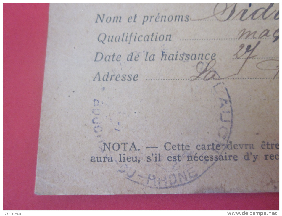 Mai 1924 Carte Electeur Election 7 Députés Lieu De Vote ALLAUCH Hotel De Ville Sidoble Albert Maçon Né 1867 La Pounche - Documents Historiques