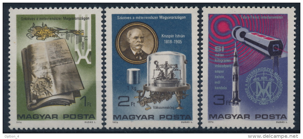 **Hungary 1976 Mi 3115-17 A (3) Metric System Krusper Rocket MNH - Neufs