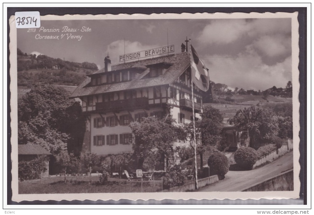 DISTRICT DE VEVEY /// CORSEAUX SUR VEVEY - PENSION BEAU SITE - TB - Corseaux