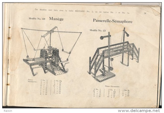 notice de montage des boîtes n°1, n°2, n°3, n°4, n°5, n°6 des années 1920