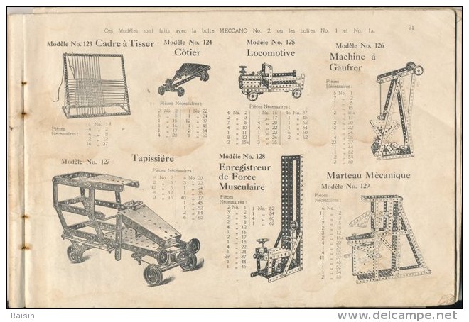 notice de montage des boîtes n°1, n°2, n°3, n°4, n°5, n°6 des années 1920