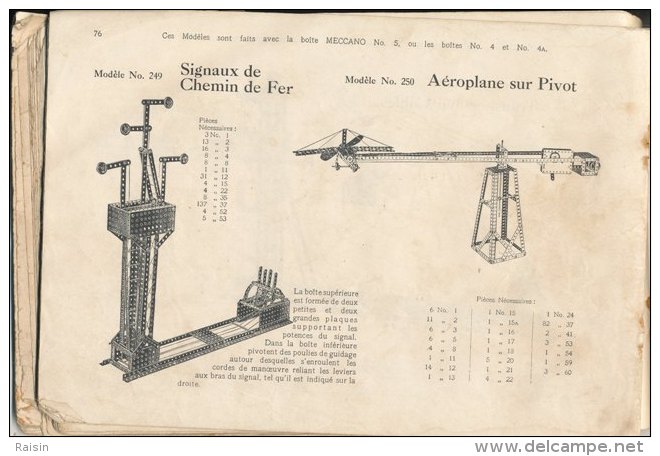 notice de montage des boîtes n°1, n°2, n°3, n°4, n°5, n°6 des années 1920