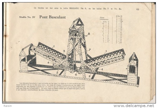 notice de montage des boîtes n°1, n°2, n°3, n°4, n°5, n°6 des années 1920