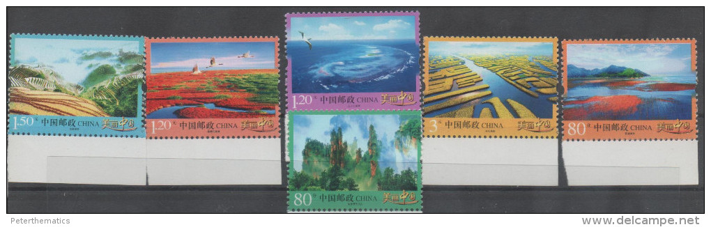 CHINA ,2013, MNH, LANDSCAPES, MOUNTAINS, RIVERS, BIRDS, 6v - Other & Unclassified