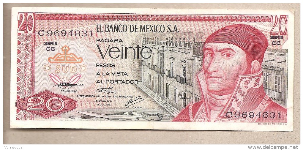 Messico - Banconota Circolata Da 20 Pesos - 1976 - Mexique