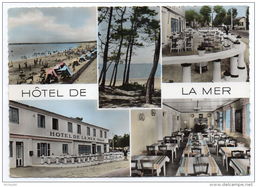 LA TRANCHE SUR MER- LA GRIERE-PLAGE--Hôtel De La Mer-Multivues,cpsm 15 X 10 N° 15092 éd L´Europe-carte Publicitaire Ets - La Tranche Sur Mer