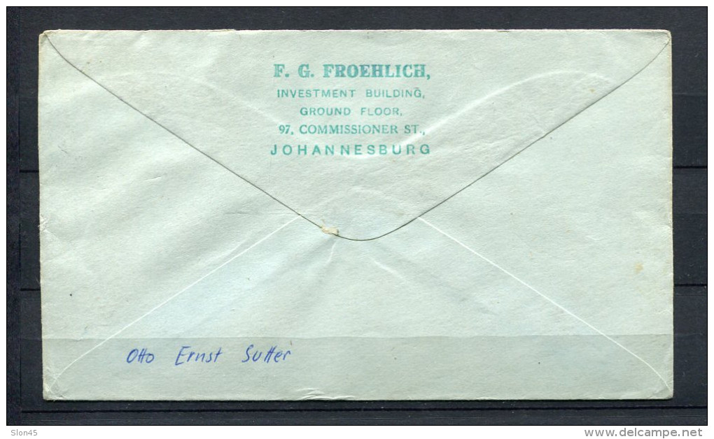 South Africa 1956 - Cover Johannesburg To Karlsruhe Germany Lot 103 - Other & Unclassified