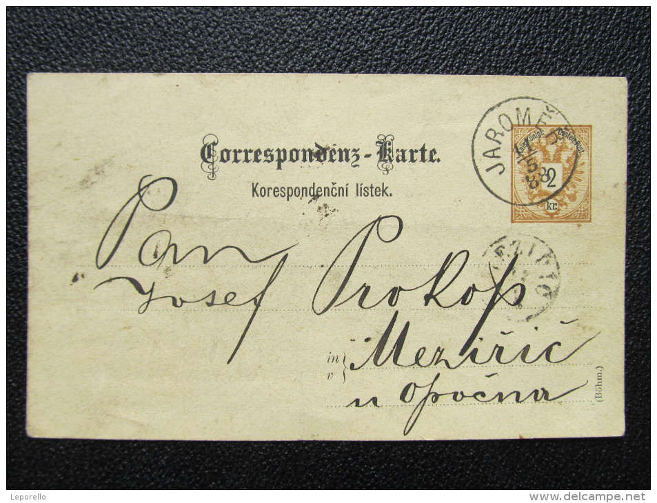 GANZSACHE Korrespondenzkarte JAROMER 1888 - Mezirici Spoutil  /// D*20416 - Briefe U. Dokumente