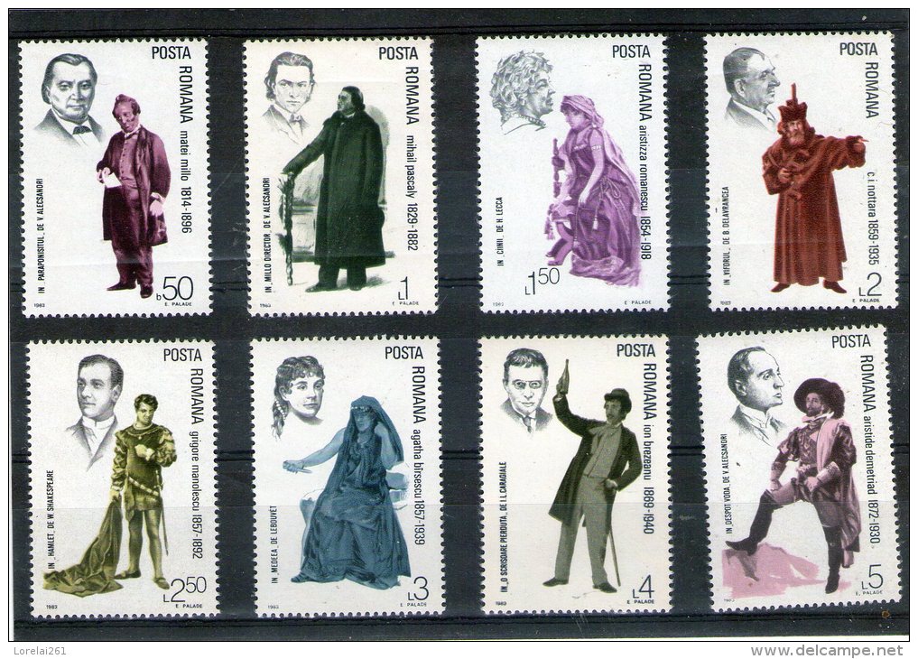 1983 - Interpretes Du Theatre Mi 3941/3948 Et Yv 3434/3441 MNH - Ungebraucht