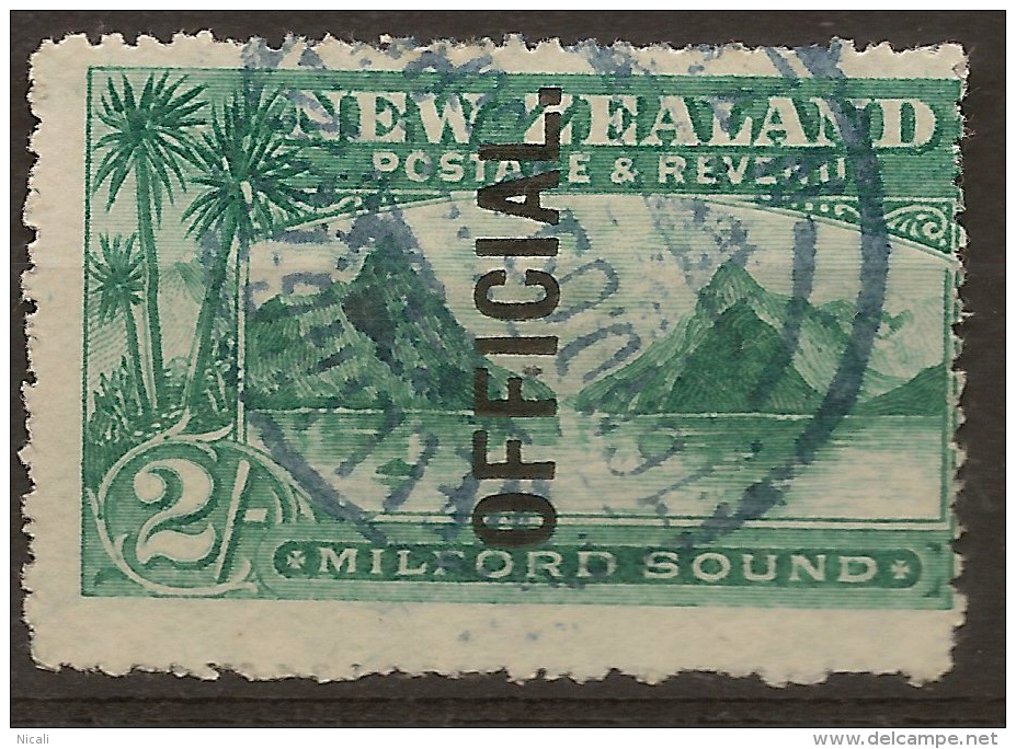 NZ 1907 2/- Milford Official SG O66 U #UE45 - Gebraucht