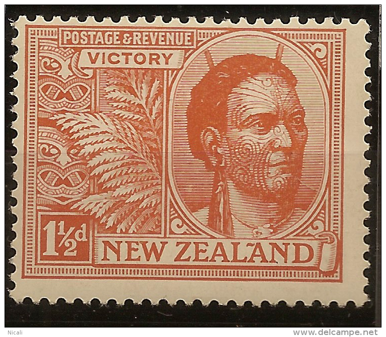 NZ 1920 1 1/2d Victory SG 455 HM #UD33 - Ongebruikt