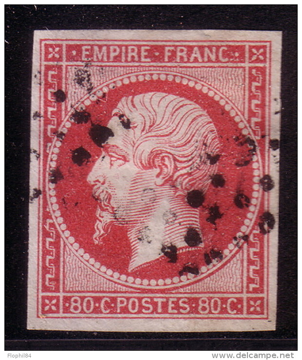 EMPIRE - N°17A - 80c CARMIN - 4 BELLES MARGES - AVEC SIGNATURE D´EXPERT. - 1853-1860 Napoléon III