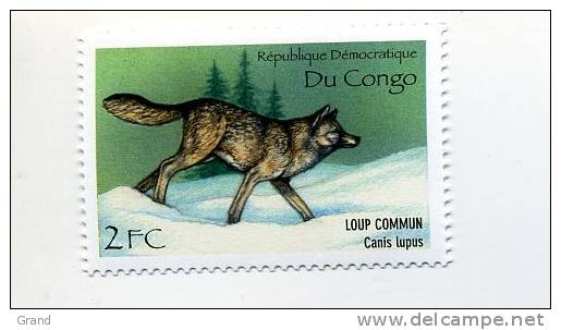 Congo RD-1999-Loup Commun-chien Sauvage-timbre Du Bloc***MNH - Dogs