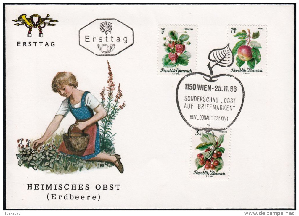 Austria 1966, FDC Cover "Fruits" W./special Postmark "Wien", Ref.bbzg - FDC