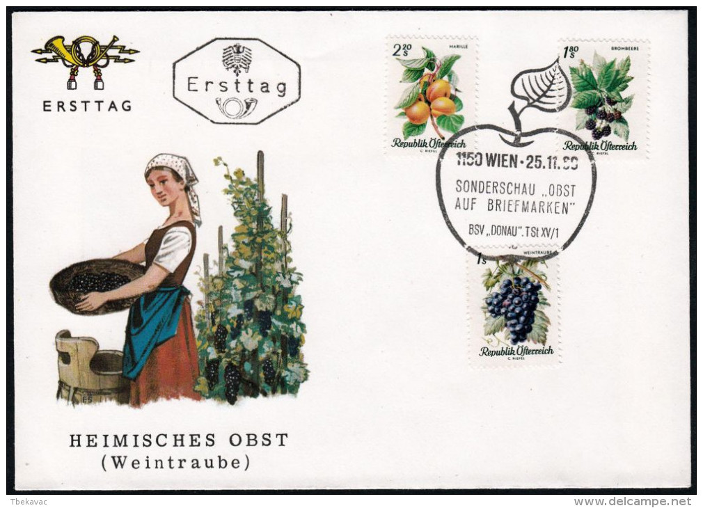 Austria 1966, FDC Cover "Fruits" W./special Postmark "Wien", Ref.bbzg - FDC