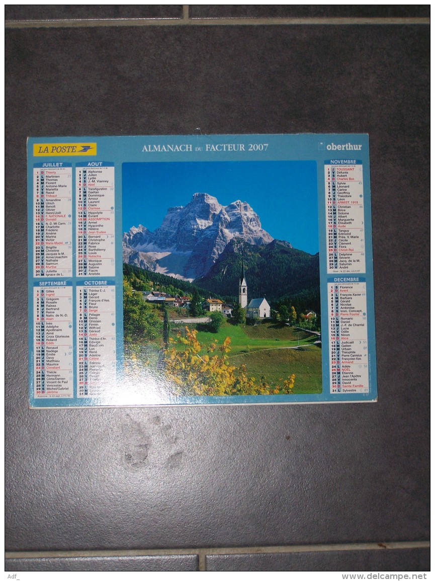 2007 CALENDRIER ( Double ) ALMANACH DU FACTEUR, LA POSTE, NOTRE DAME DE BELLECOMBE ( SAVOIE ), DOLOMITES, - ARDENNES 08 - Big : 2001-...