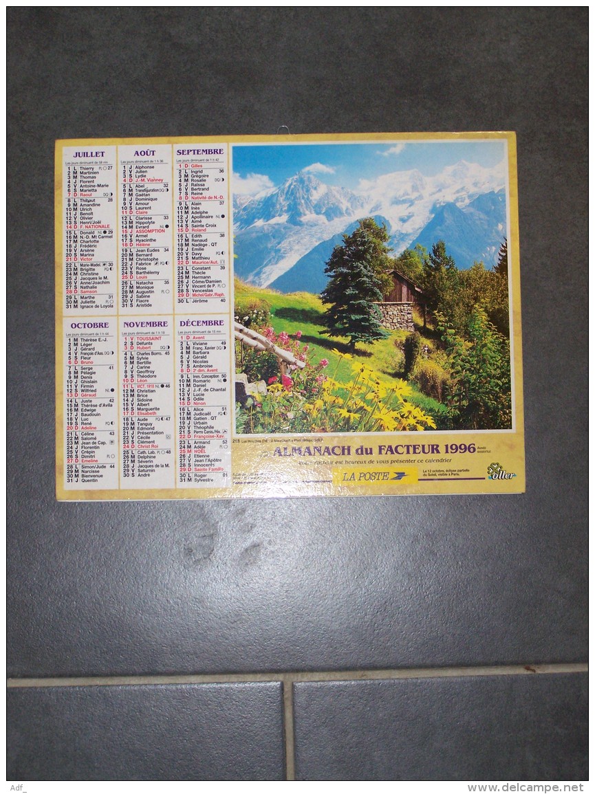 1996 CALENDRIER ( Double ) ALMANACH DU FACTEUR, LA POSTE, RUISSEAU EN HIVER, LES HOUCHES ( 74 ) - VAR 83 - Groot Formaat: 1991-00