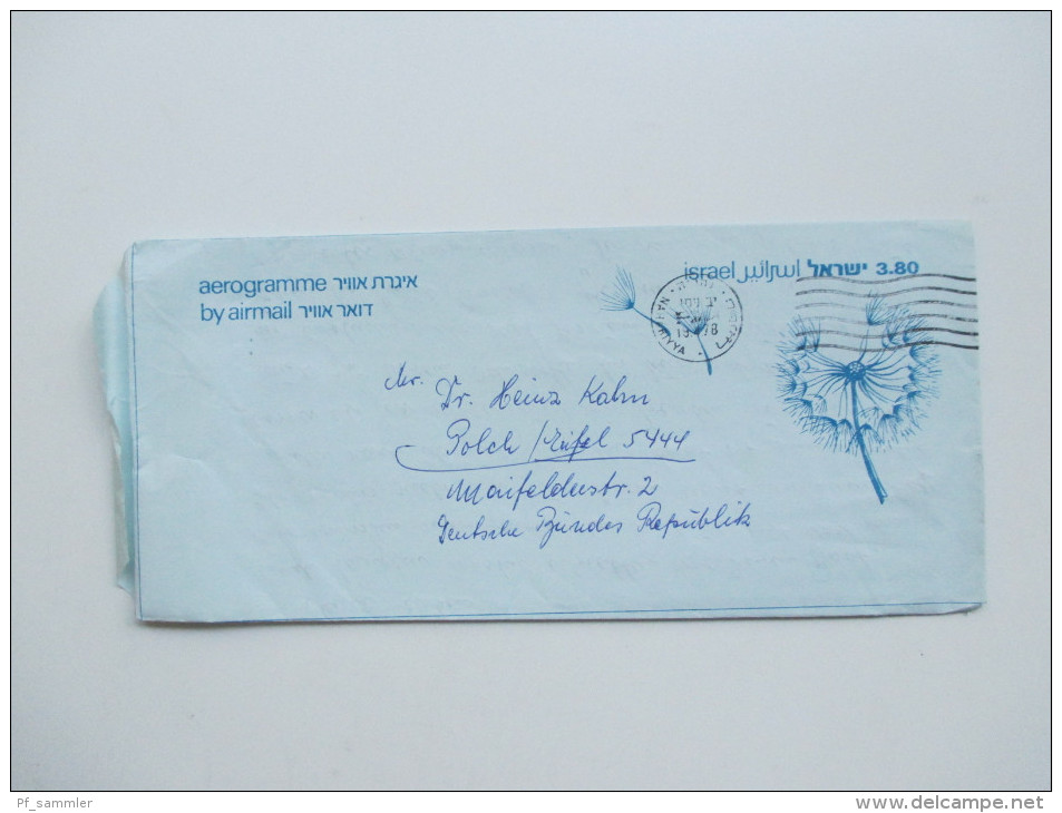 Israel / Holy Land über 100 Belege / Postkarten / Luftpost / Freistempel / Aerogramme usw.Toller Posten aus Korespondenz