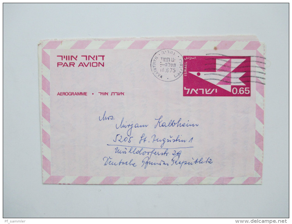 Israel / Holy Land über 100 Belege / Postkarten / Luftpost / Freistempel / Aerogramme usw.Toller Posten aus Korespondenz