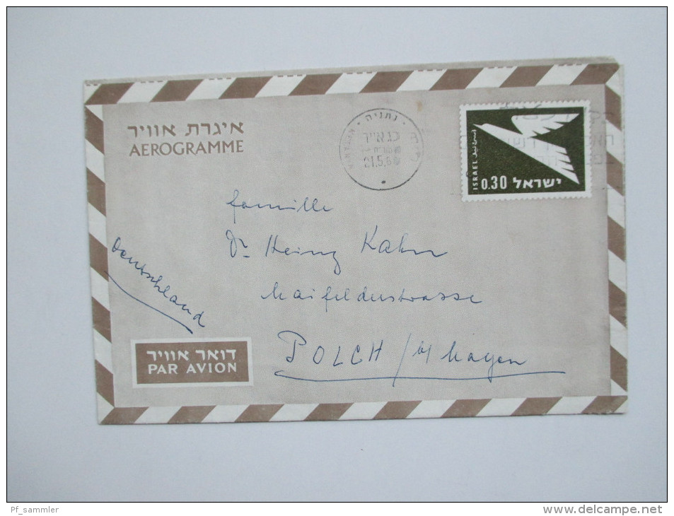 Israel / Holy Land über 100 Belege / Postkarten / Luftpost / Freistempel / Aerogramme usw.Toller Posten aus Korespondenz