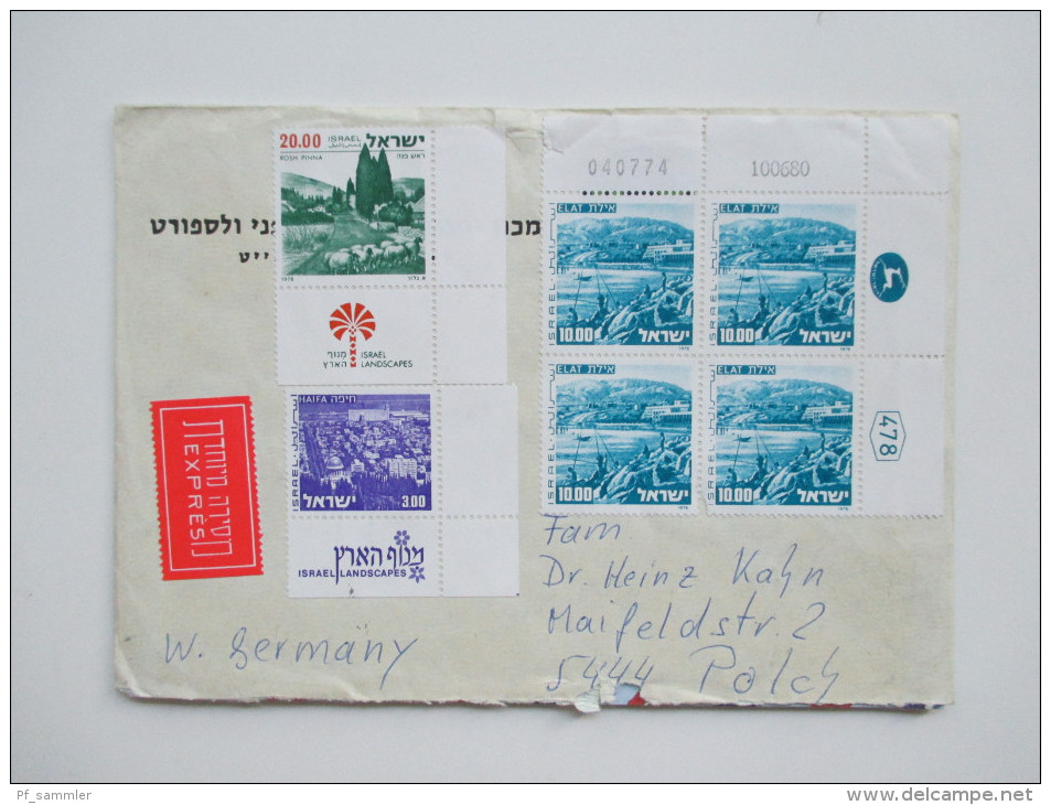 Israel / Holy Land über 100 Belege / Postkarten / Luftpost / Freistempel / Aerogramme usw.Toller Posten aus Korespondenz