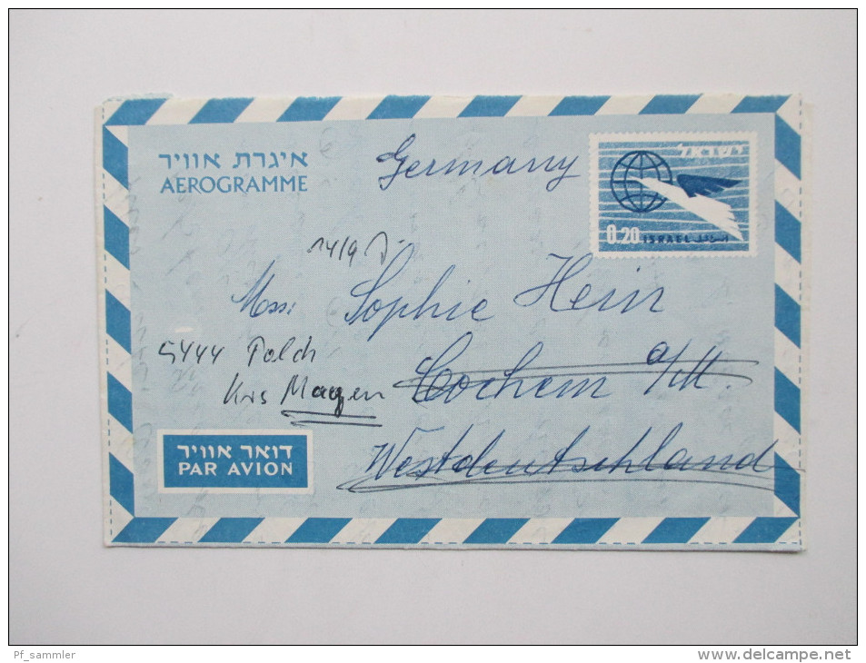 Israel / Holy Land über 100 Belege / Postkarten / Luftpost / Freistempel / Aerogramme usw.Toller Posten aus Korespondenz