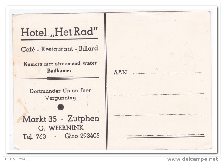 Zutphen, Hotel "Het Rad" - Zutphen