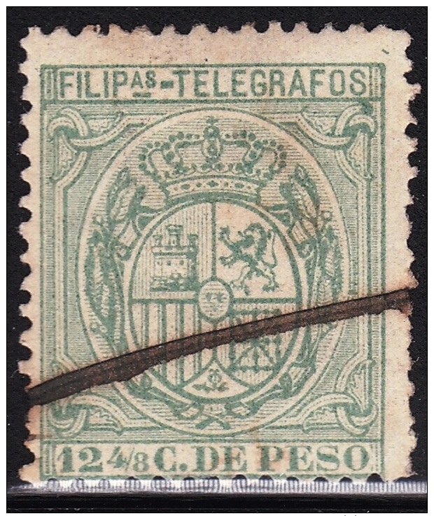 1894 ED. FILIPINAS TELÉGRAFOS 52 ESCUDO DE ESPAÑA USADO SPAIN COLONIES SPANIEN GABIETE ESPAGNE - Filippijnen