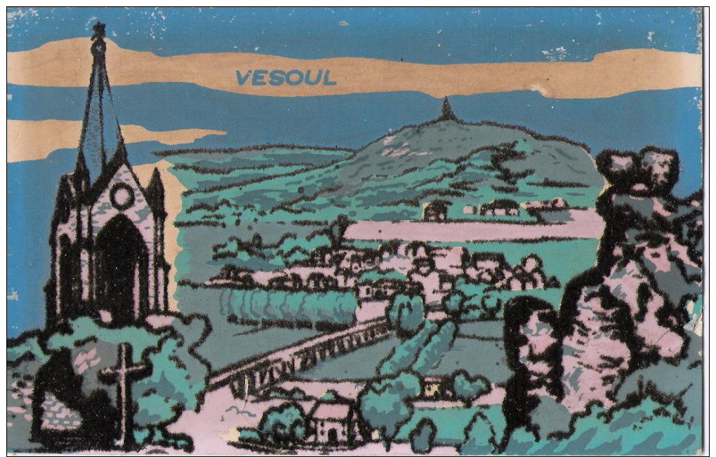 70 - VESOUL - Carte Phosphorescente En Velours / Feutrine - Vesoul