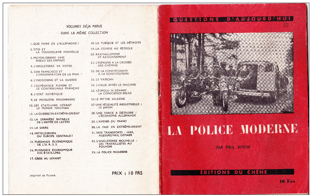 Fascicule Sur La Police 1946 - Autres & Non Classés