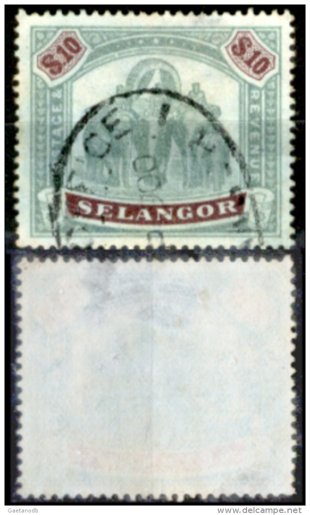 Selangor-0003 - 1895 - Y&T N. 24 (o), Piccolo Assottigliamento Al Verso, Ma  Privo Di Difetti Occulti.- - Selangor