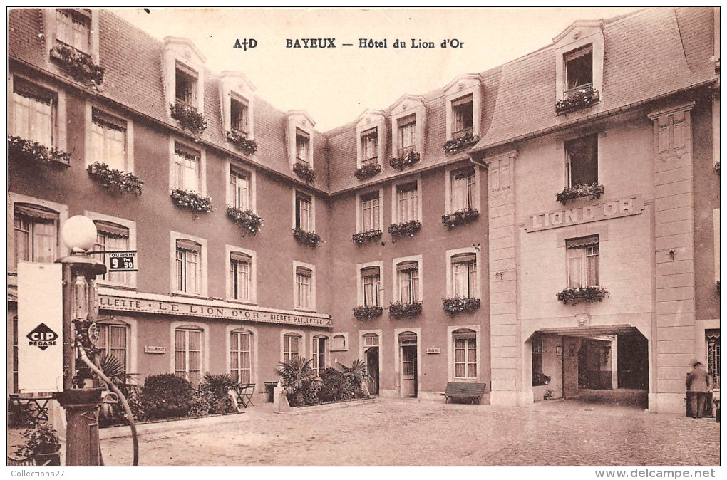 14- BAYEUX -  HOTEL DU LION D'OR - POMPE A ESSENCE - Bayeux