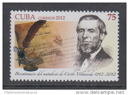 2012.12 CUBA 2012 MNH WRITTER CIRILO VILLAVERDE.CECILIA VALDES. - Unused Stamps