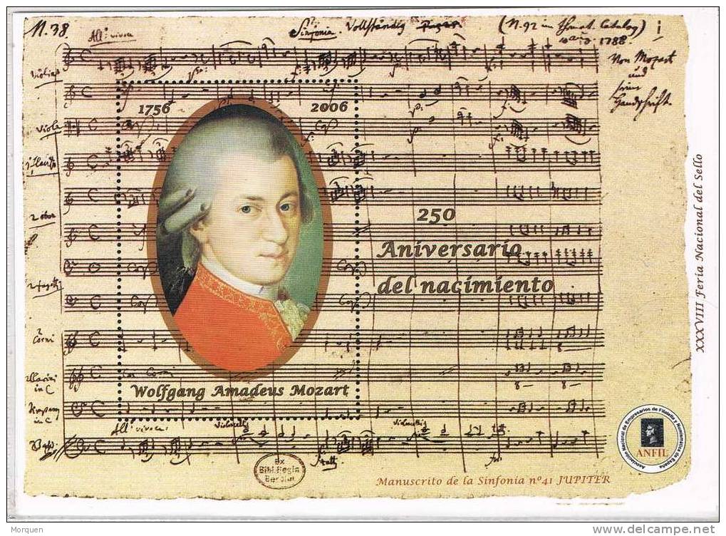 Lupa 1153. Hojita Viñeta  MOZART, Musica. Feria Del Sello - Errors & Oddities