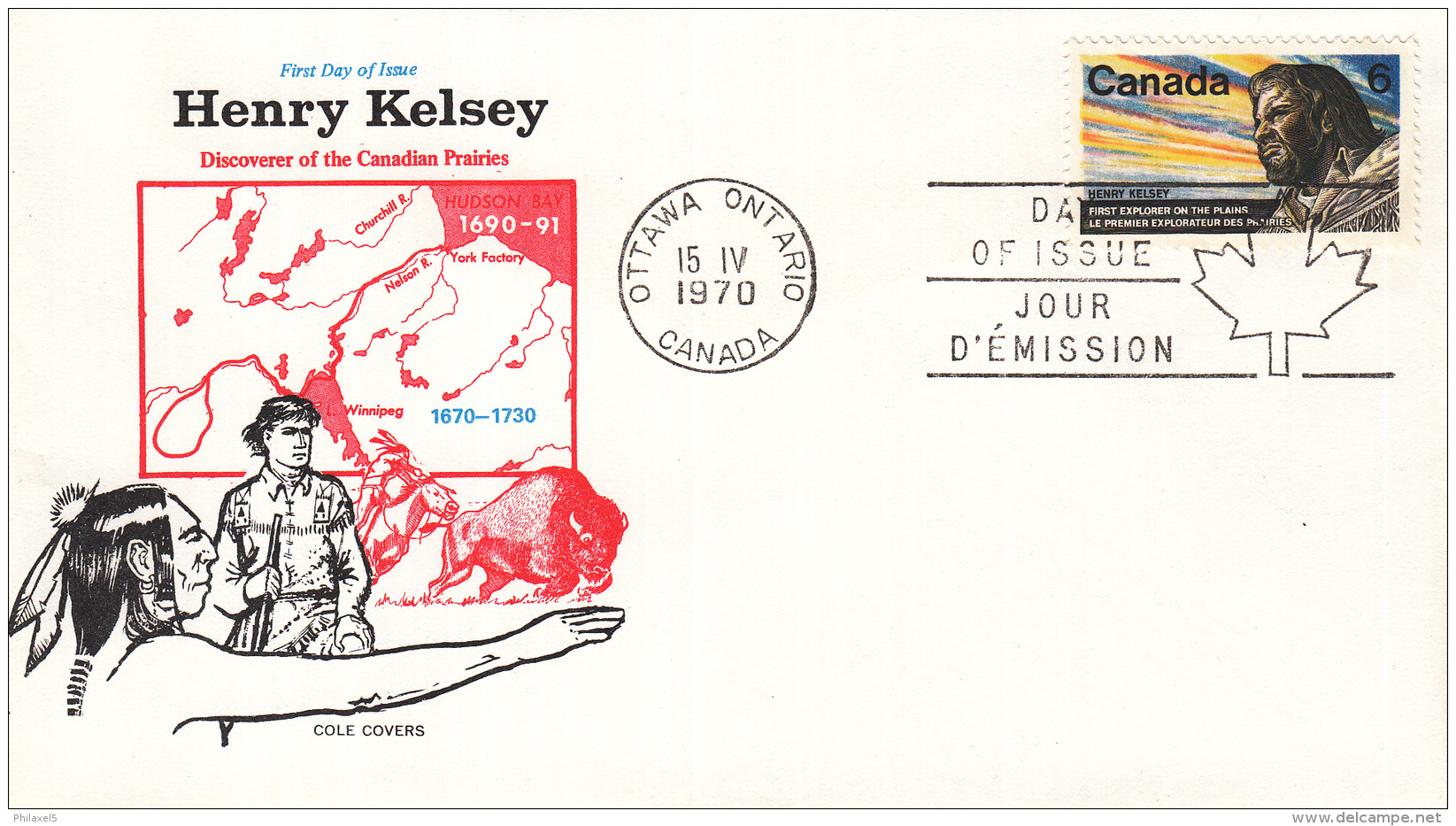 Canada - FDC 15-04-1970 - 300. Geburtstag Von Henry Kelsey - M 455 - 1961-1970
