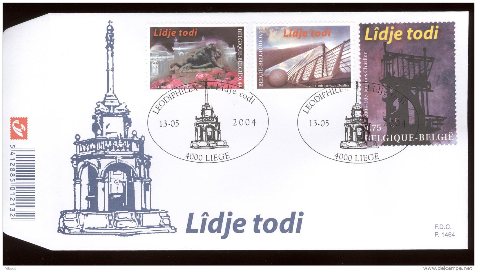 2004  FDC 1464  OCB 3275/77  COTE 7,50 - LIEGE  LUIK  LIDJE TODI - 2001-2010