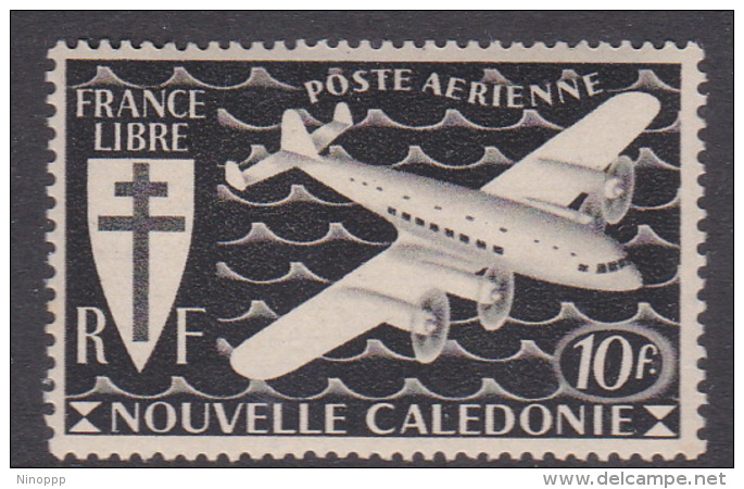 New Caledonia SG 284 1942 Free French Issue Airmail 10 F Black MNHB - Neufs