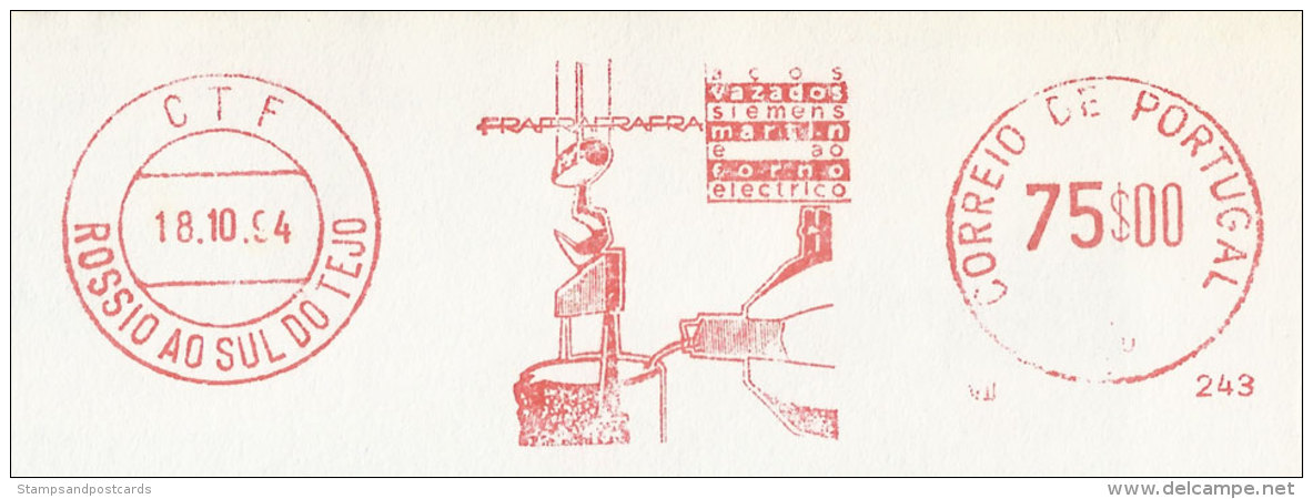 Portugal EMA Cachet Rouge Fonderie Acier Siemens 1994 Portugal Foundry Steel Franking Meter - Machines à Affranchir (EMA)