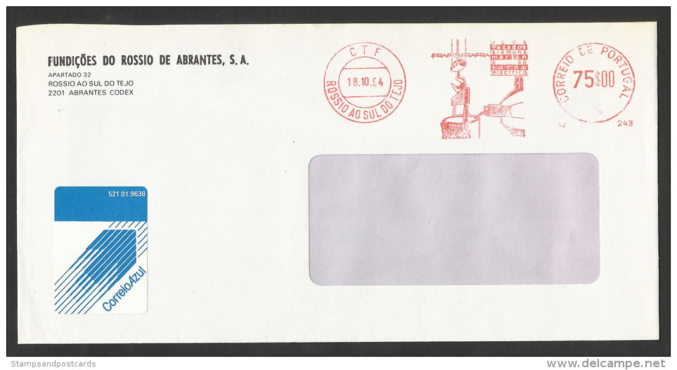 Portugal EMA Cachet Rouge Fonderie Acier Siemens 1994 Portugal Foundry Steel Franking Meter - Machines à Affranchir (EMA)