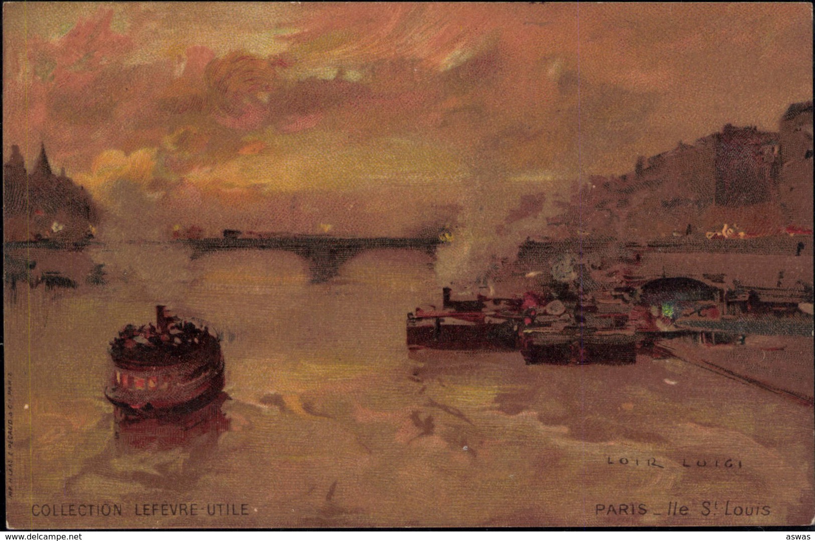 LUIGI LOIR ~ ILE ST LOUIS, PARIS, FRANCE ~ STEAM BOATS, TUGS ~ COLLECTION LEFEVRE-UTILE - Loir