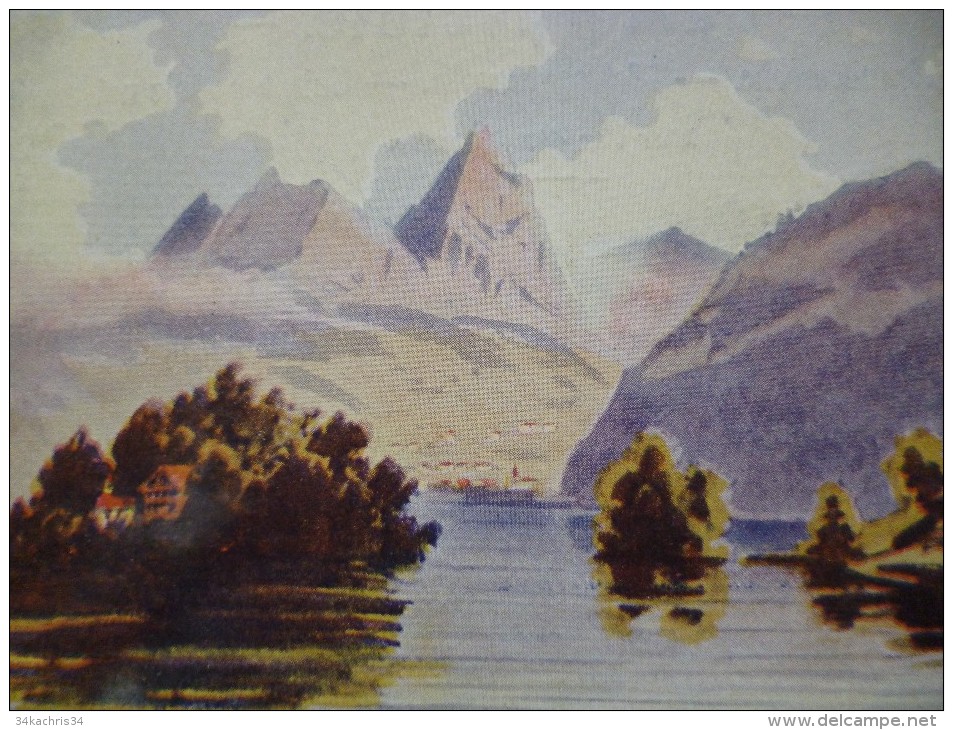 CPA Illustrée Par Weber Insel Schwanau Und Die Mythen Lowerzersee Lac De Lauerz - Lauerz