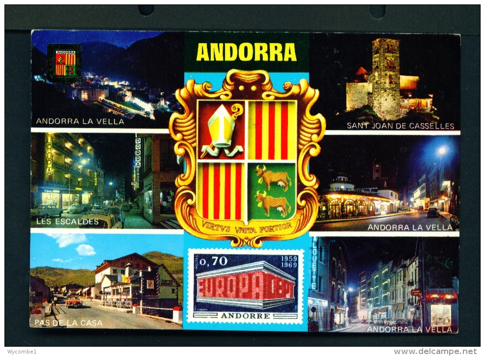 ANDORRA  -  Multi View  Used Postcard As Scans - Andorra