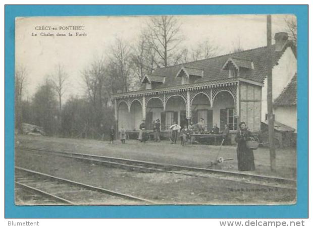 CPA Chemin De Fer La Gare CRECY-EN-PONTHIEU 80 - Crecy En Ponthieu